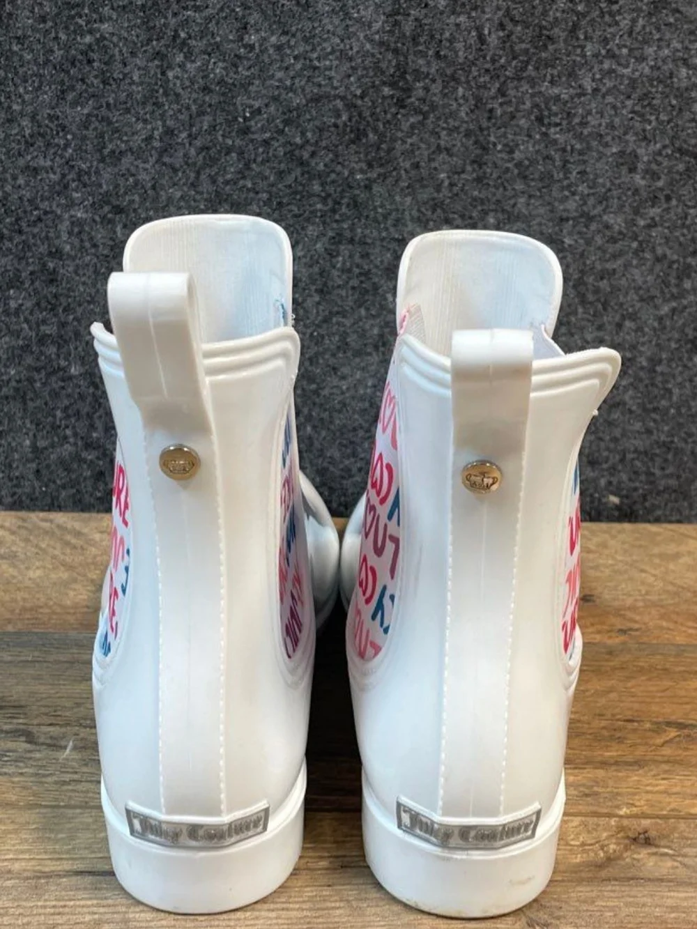 Juicy Couture Romance Ankle Rain Boots in WhiteSize 8 (UK 6, EU 39)